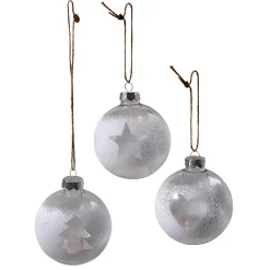 Boule De Noël En Verre 6 Cm, Blanche, 10 Pces-DecoWoerner Discount