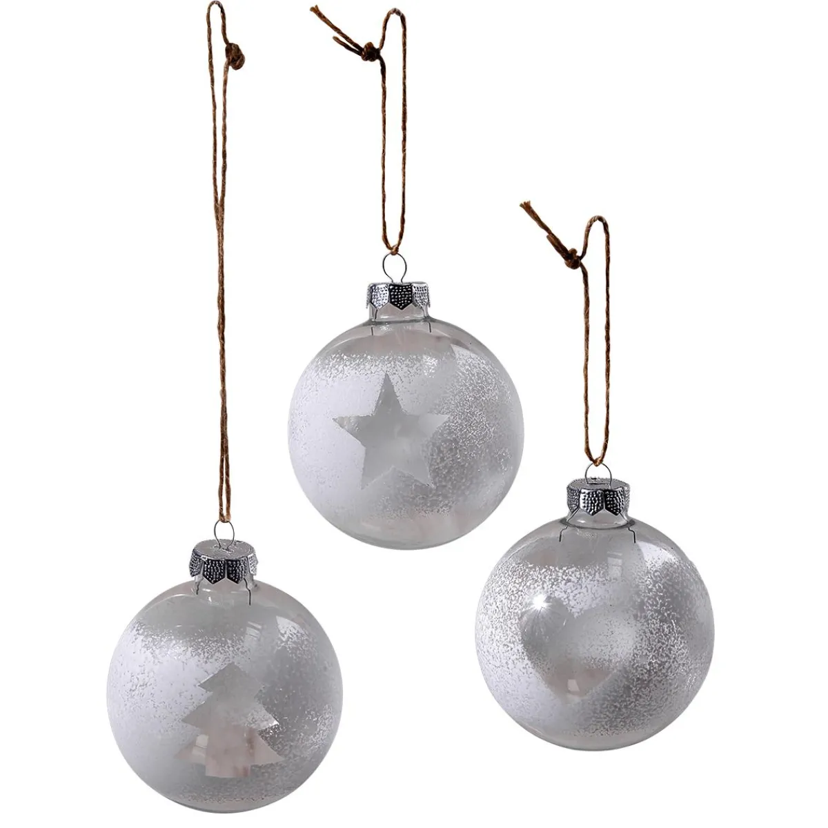 Boule De Noël En Verre 6 Cm, Blanche, 10 Pces-DecoWoerner Discount