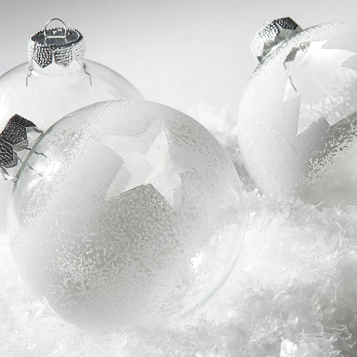 Boule De Noël En Verre 6 Cm, Blanche, 10 Pces-DecoWoerner Discount