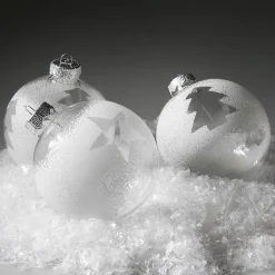 Boule De Noël En Verre 6 Cm, Blanche, 10 Pces-DecoWoerner Discount