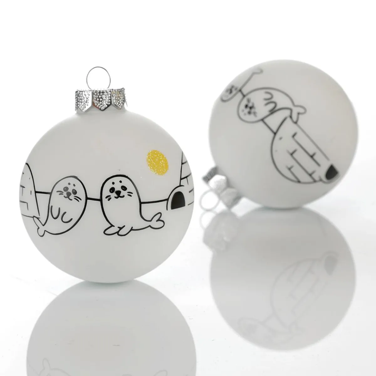 Boule De Noël En Verre "Arctique" 8 Cm, 12 Pces-DecoWoerner Clearance