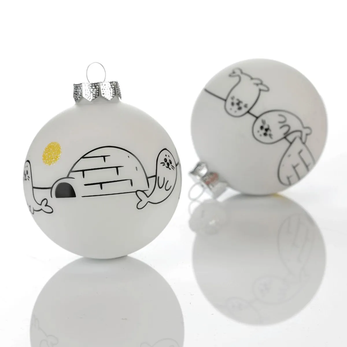 Boule De Noël En Verre "Arctique" 8 Cm, 12 Pces-DecoWoerner Clearance