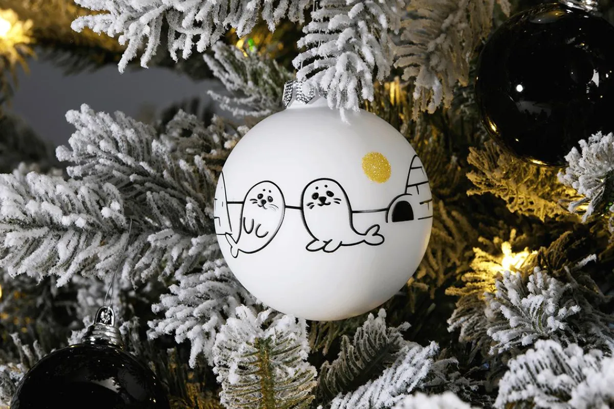 Boule De Noël En Verre "Arctique" 8 Cm, 12 Pces-DecoWoerner Clearance