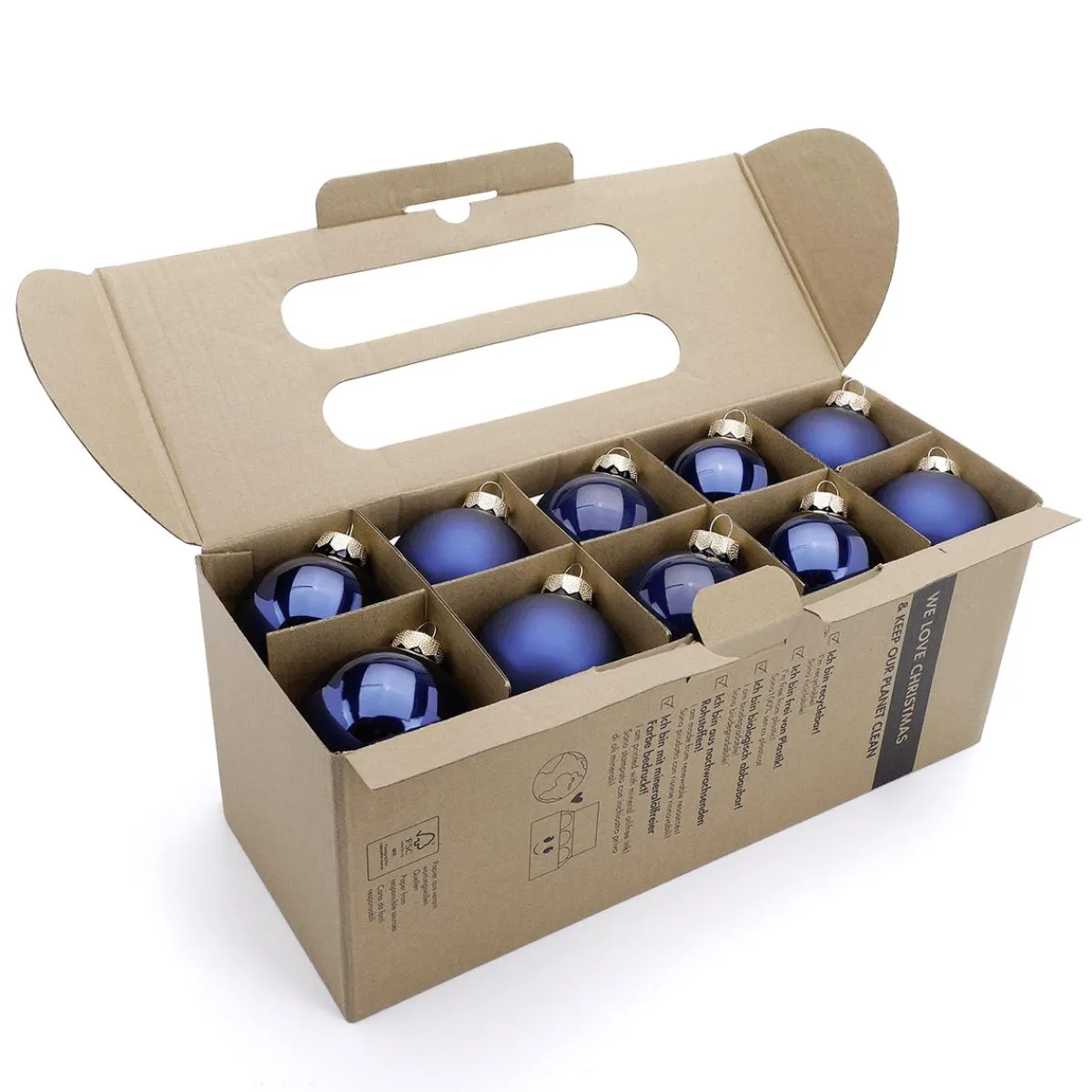 Boule De Noël En Verre Avec 3 Surfaces Différentes Foncé-DecoWoerner Hot