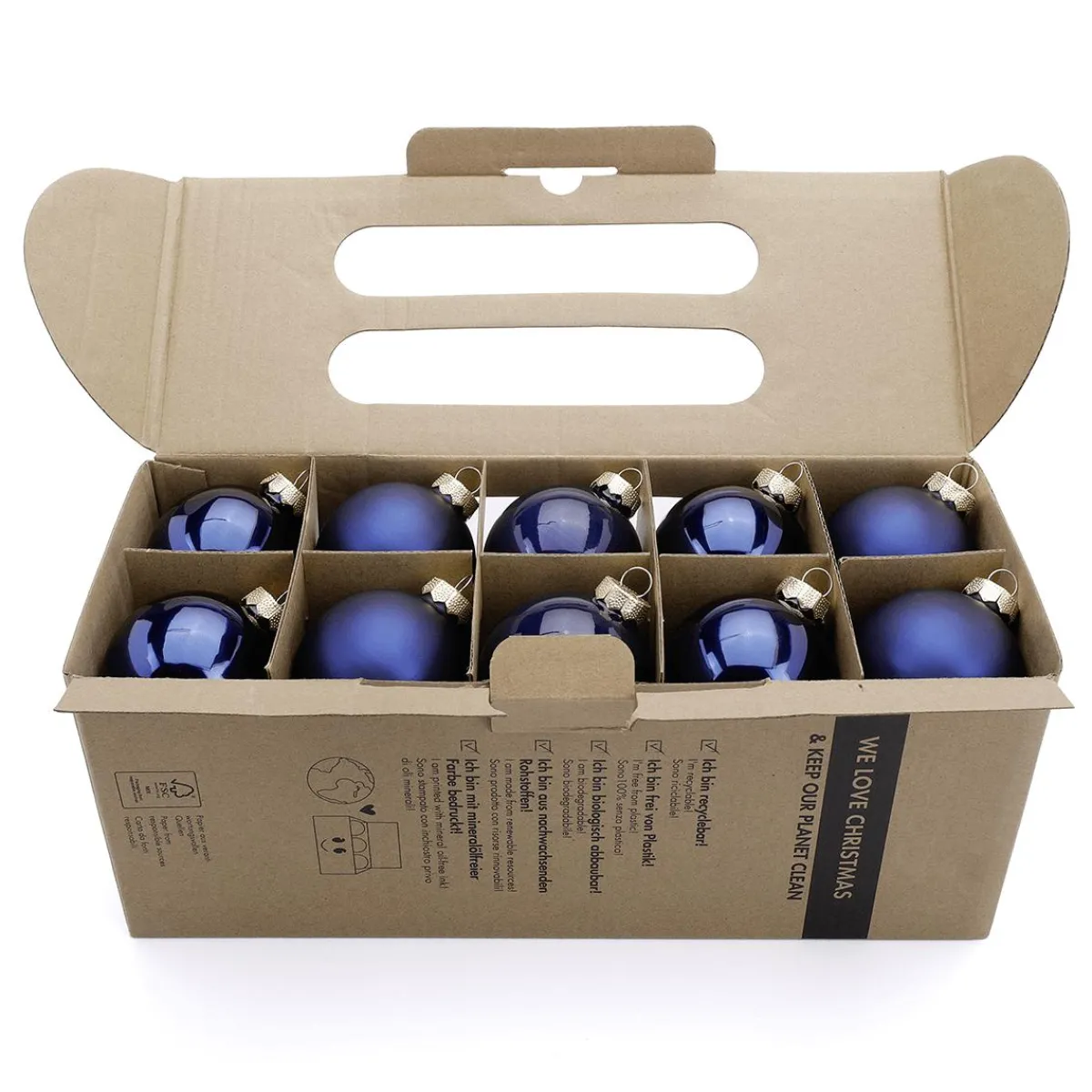 Boule De Noël En Verre Avec 3 Surfaces Différentes Foncé-DecoWoerner Hot