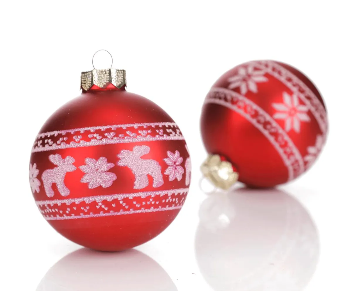 Boule De Noël En Verre "Nordic" 8 Cm, 12 Pces-DecoWoerner New