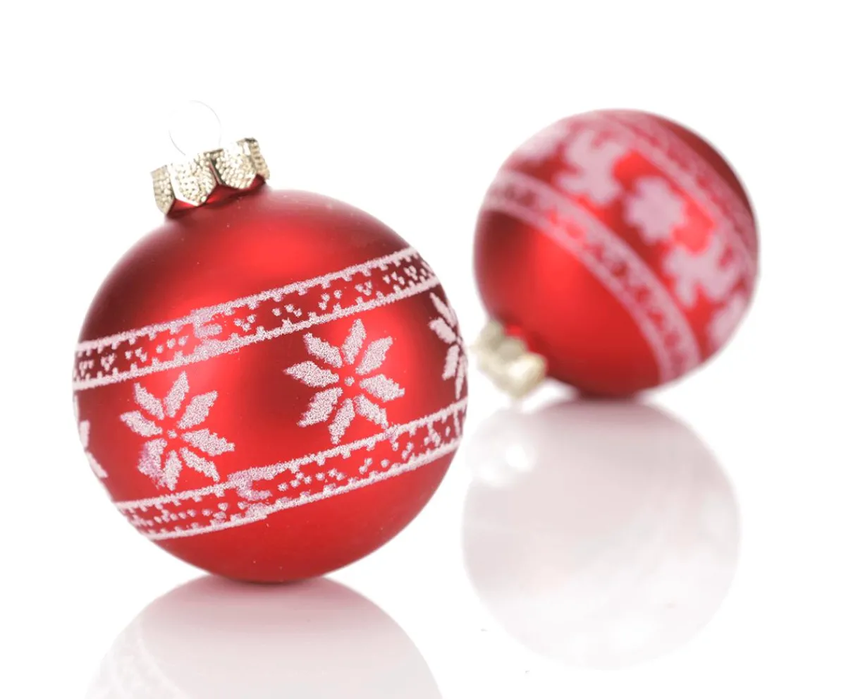 Boule De Noël En Verre "Nordic" 8 Cm, 12 Pces-DecoWoerner New