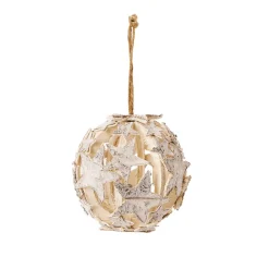 Boule En Bois Automnale Avec étoiles he 15 Cm Ø-DecoWoerner Best
