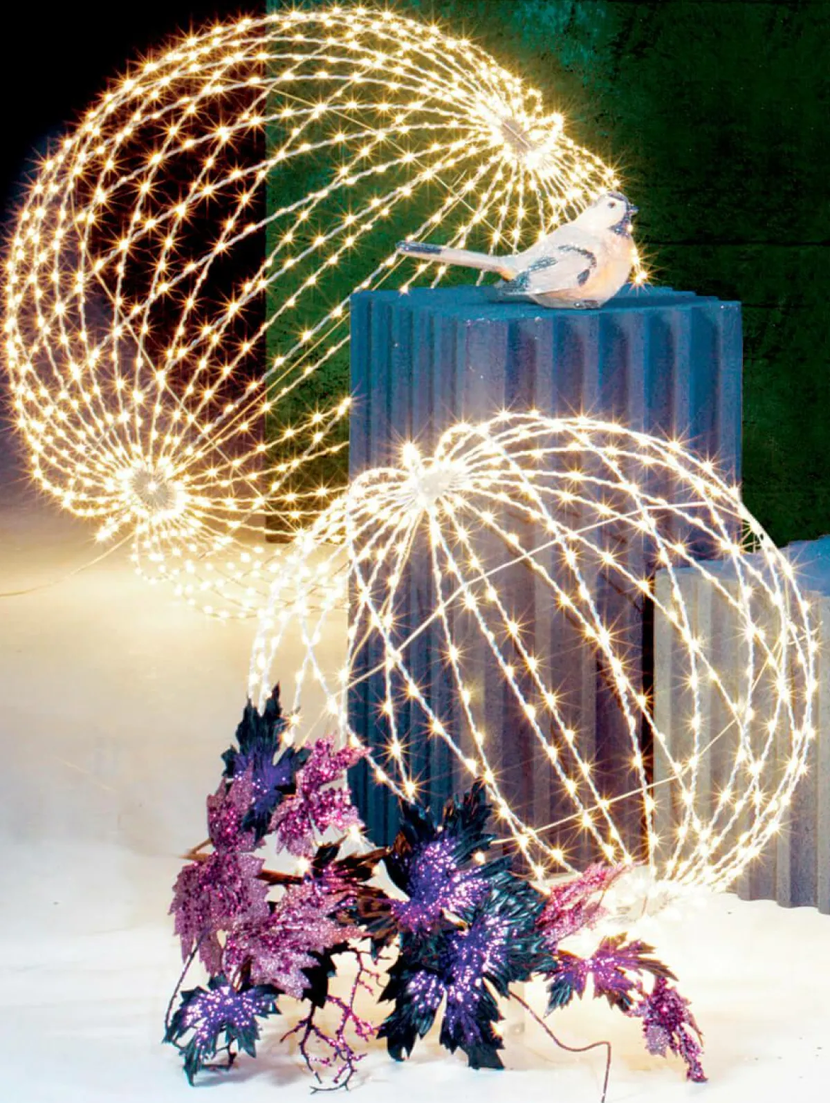 Boule Lumineuse à LED Pour L'ext., LED Chaude - Blanc, Ø 50 Cm-DecoWoerner