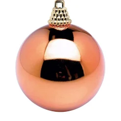 Boules De Noël Brillantes En Plastique Cuivré, 6 Cm Ø - 24 Pièces-DecoWoerner Best