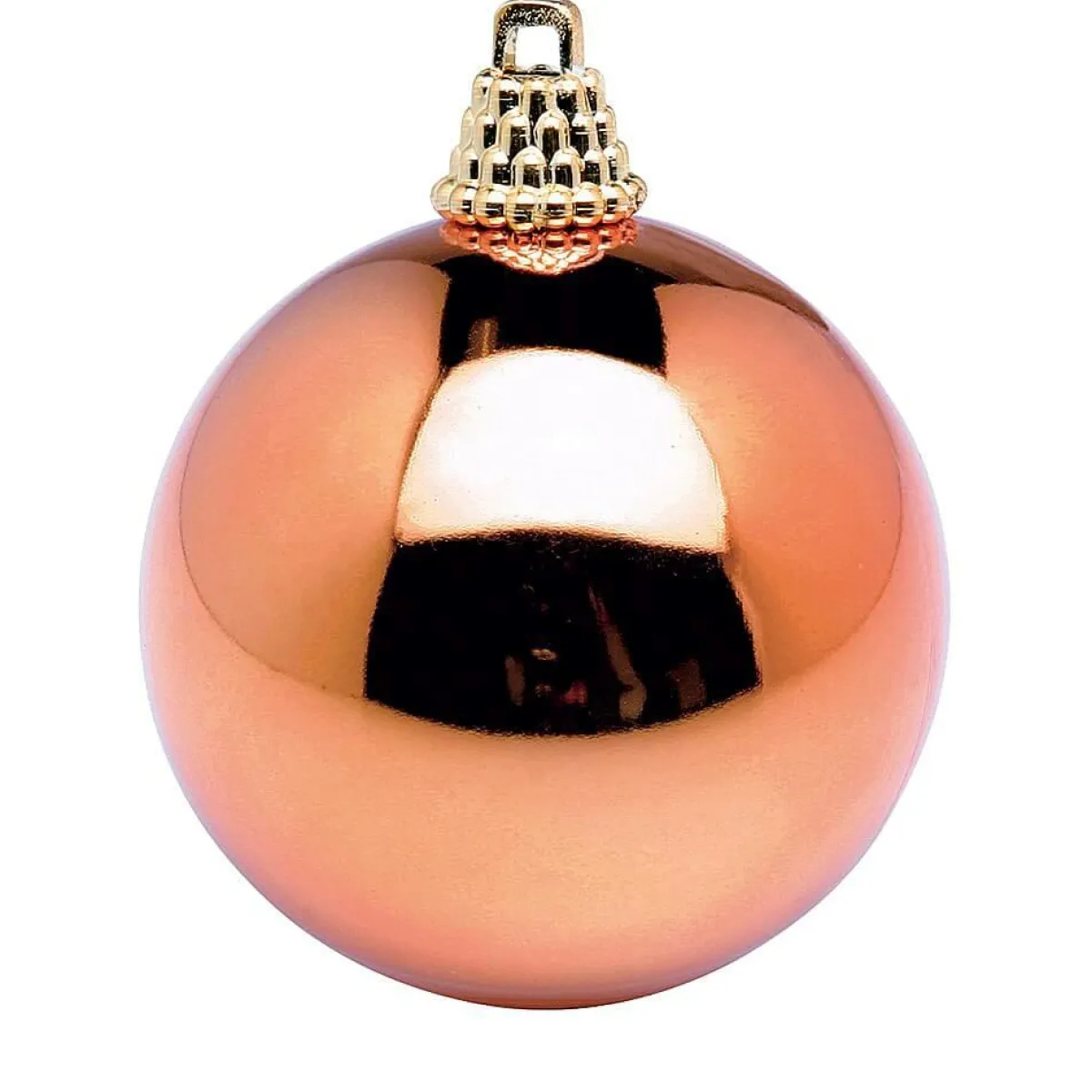 Boules De Noël Brillantes En Plastique Cuivré, 6 Cm Ø - 24 Pièces-DecoWoerner Best