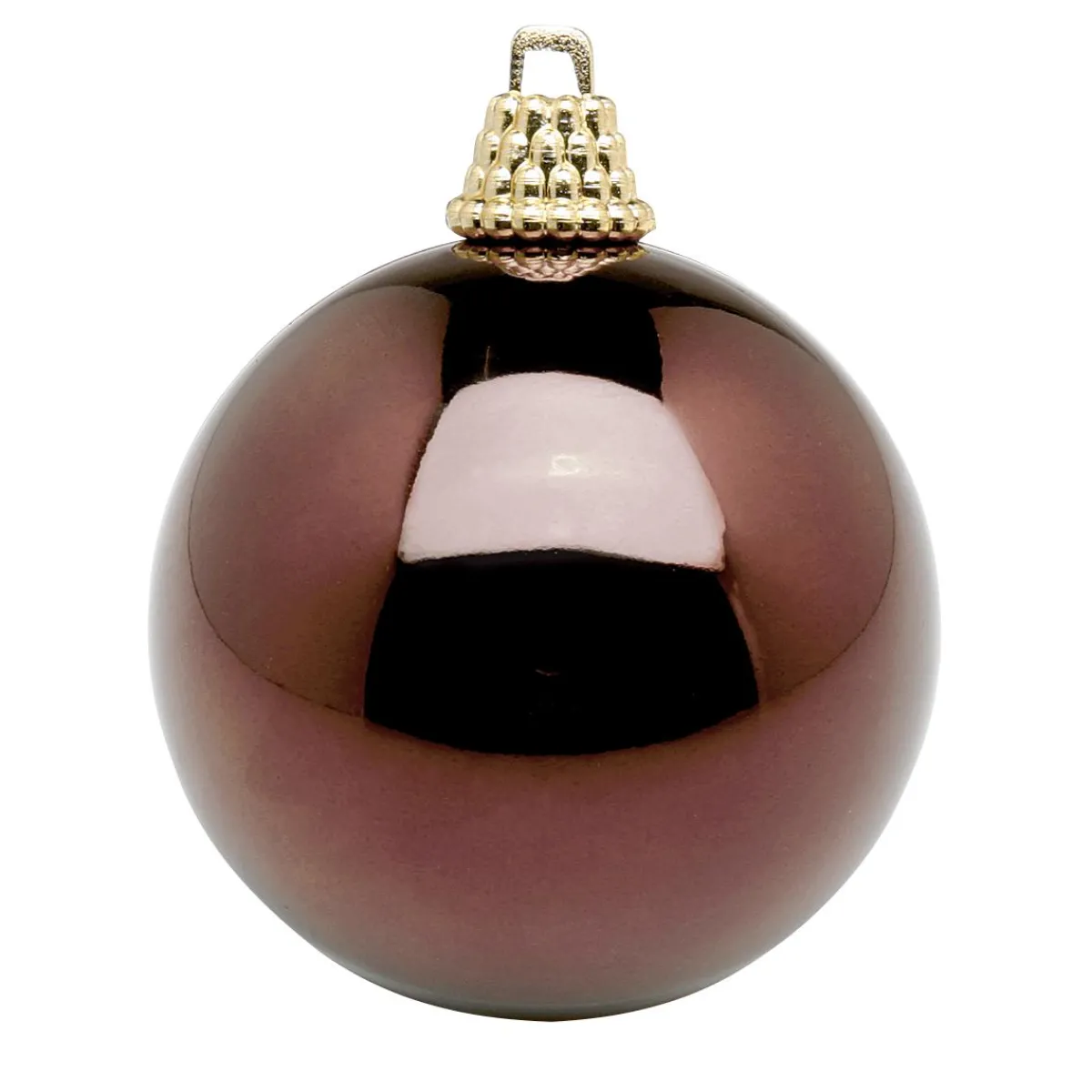 Boules De Noël Brillantes En Plastique Brun Nougat, 6 Cm Ø - 24 Pièces-DecoWoerner Sale