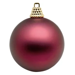 Boules De Noël En Plastique, Mates, Mûre, 6 Cm Ø - 24 Pièces-DecoWoerner Discount