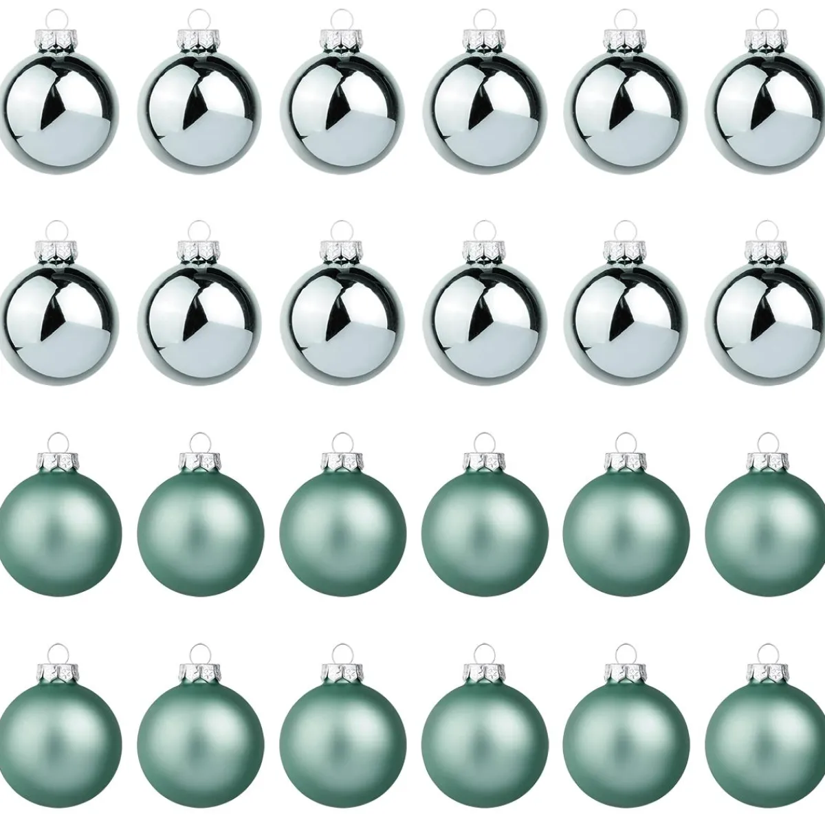 Boules De Noël En Verre Argenté 6 Cm Ø - 24 Pièces-DecoWoerner Outlet