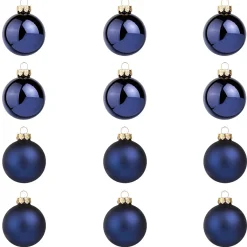 Boules De Noël En Verre Nuit 8 Cm Ø - 12 Pièces-DecoWoerner New