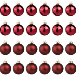 Boules De Noël En Verre Foncé 6 Cm Ø - 24 Pièces-DecoWoerner Online