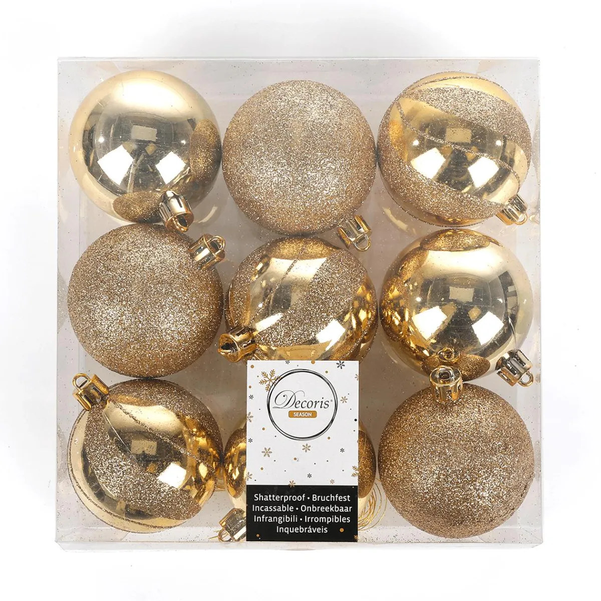 Boules De Noël Incassables Dées En Plastique, 6 Cm Ø - 9 Pièces-DecoWoerner Outlet