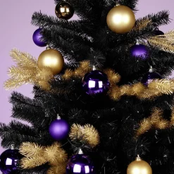 Boules De Noël Lilas, Brillantes, En Plastique Difficilement Inflammable, 6 Cm Ø - 24 Pièces-DecoWoerner Outlet