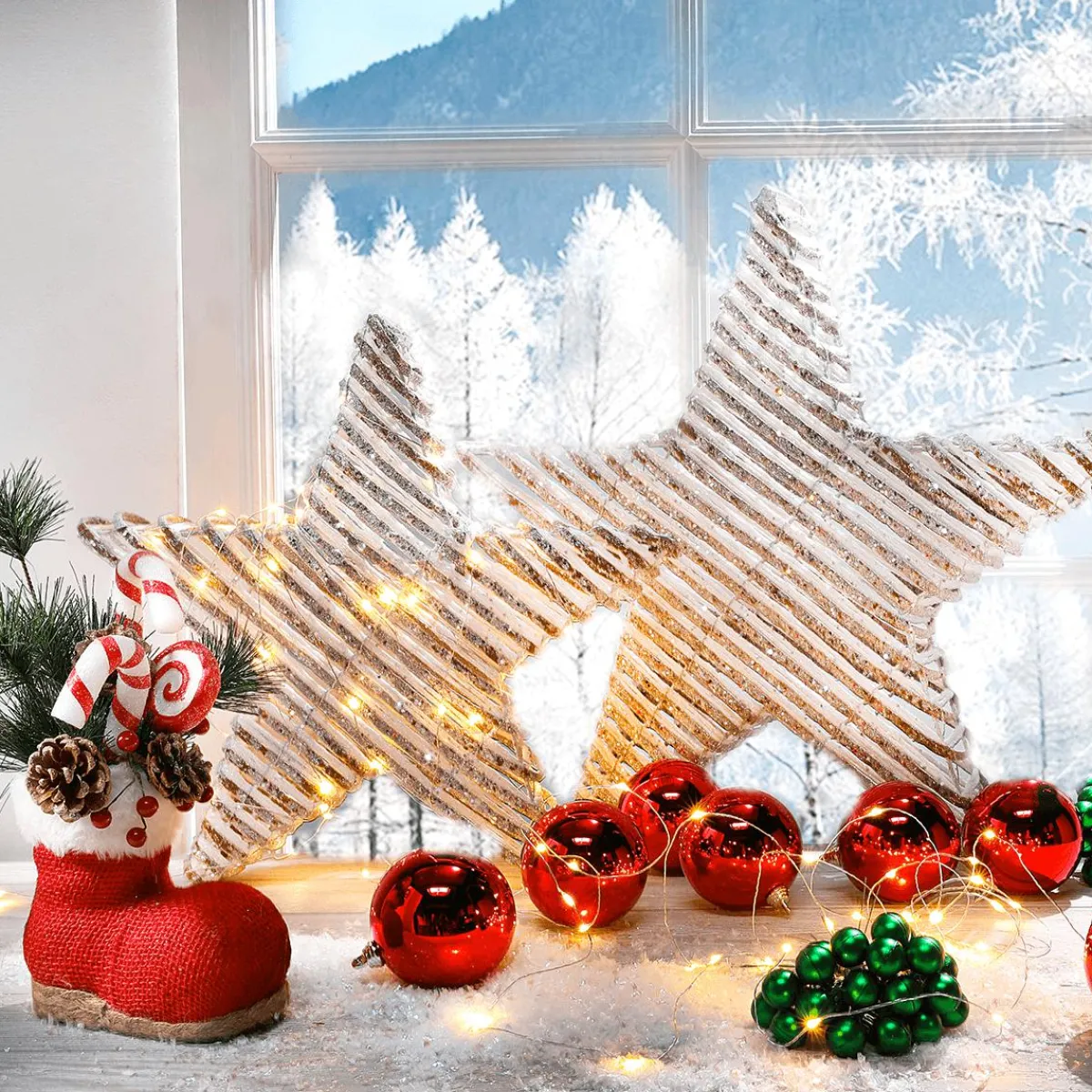 Boules De Noël s Et Brillantes En Plastique Ignifugé 6 Cm Ø - 24 Pièces-DecoWoerner Outlet