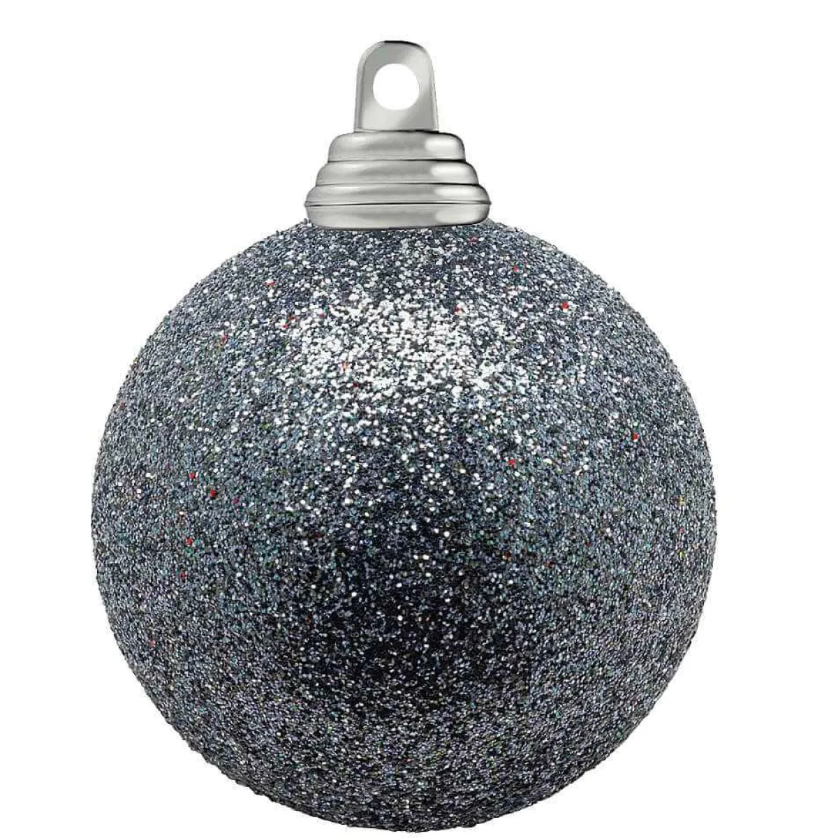 Boules De Noël Scintillantes Anthracite En Plastique, 10 Cm Ø - 6 Pièces-DecoWoerner