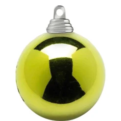 Boules De Noël Vert Citron, Brillantes, En Plastique Difficilement Inflammable, 6 Cm Ø - 24 Pièces-DecoWoerner Clearance