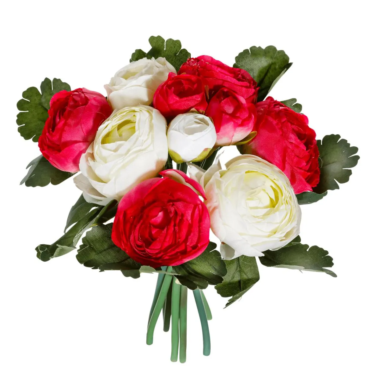 Bouquet Artificiel De Renoncules Rouges, Blanches 16 X 16 X 24 Cm (l X L X H)-DecoWoerner Hot