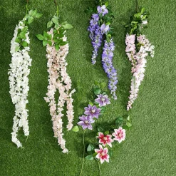 Branche De Clématite Artificielle Lilas 15 X 7 X 80 Cm-DecoWoerner New
