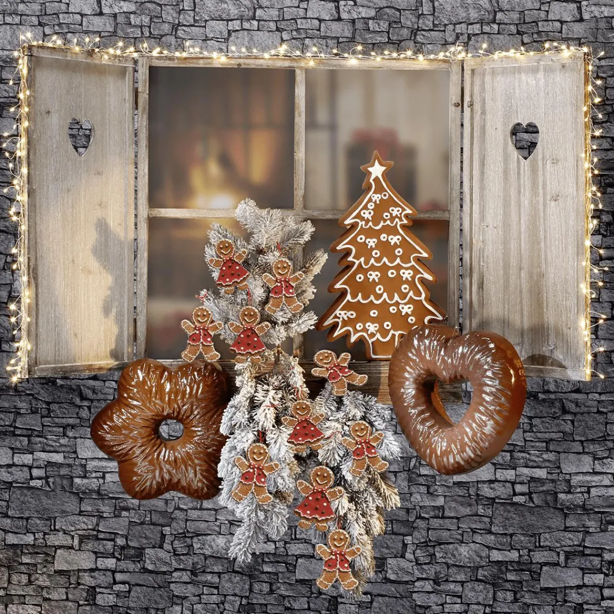 Branche De Sapin Enneigée Avec Pommes De Pin-DecoWoerner Discount