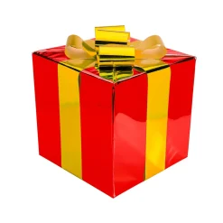 Cadeau De Noël 30 Cm Avec Ruban Doré-DecoWoerner Best