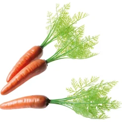 Carottes Avec Vert De Carotte Aliments Factices, 3 Pièces-DecoWoerner Sale