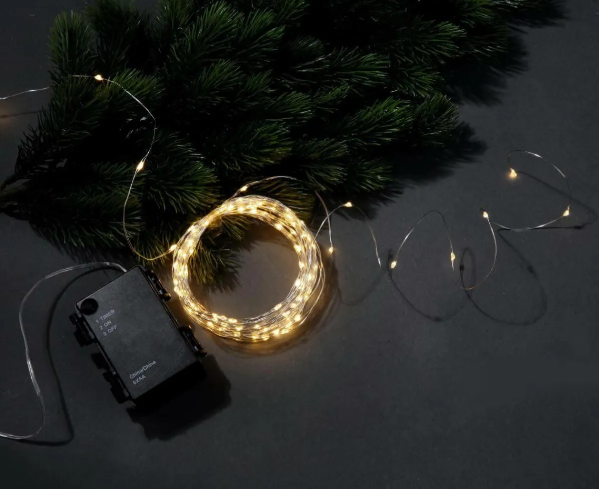 Chaîne Lumineuse à Fil à LED Sur Pile Pour L'ext., 100 LED, 10 M-DecoWoerner Best
