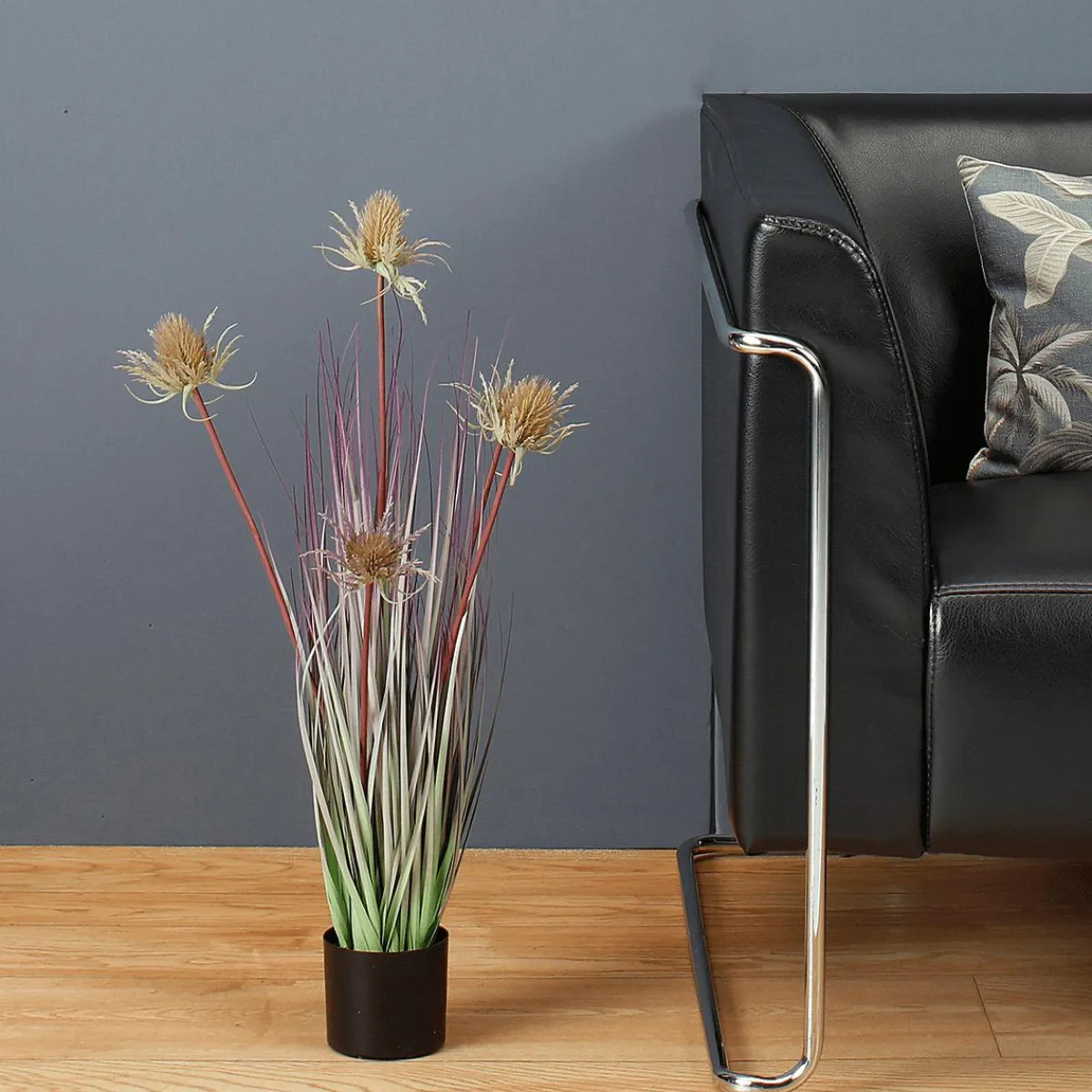 Chardon Artificiel Avec 5 Fleurs 69 Cm De Haut 17 Cm De Ø-DecoWoerner Sale