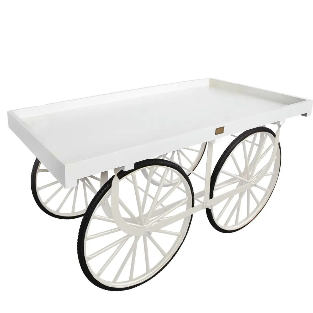 Chariot De Marché Blanc Avec Base Blanche-DecoWoerner Online