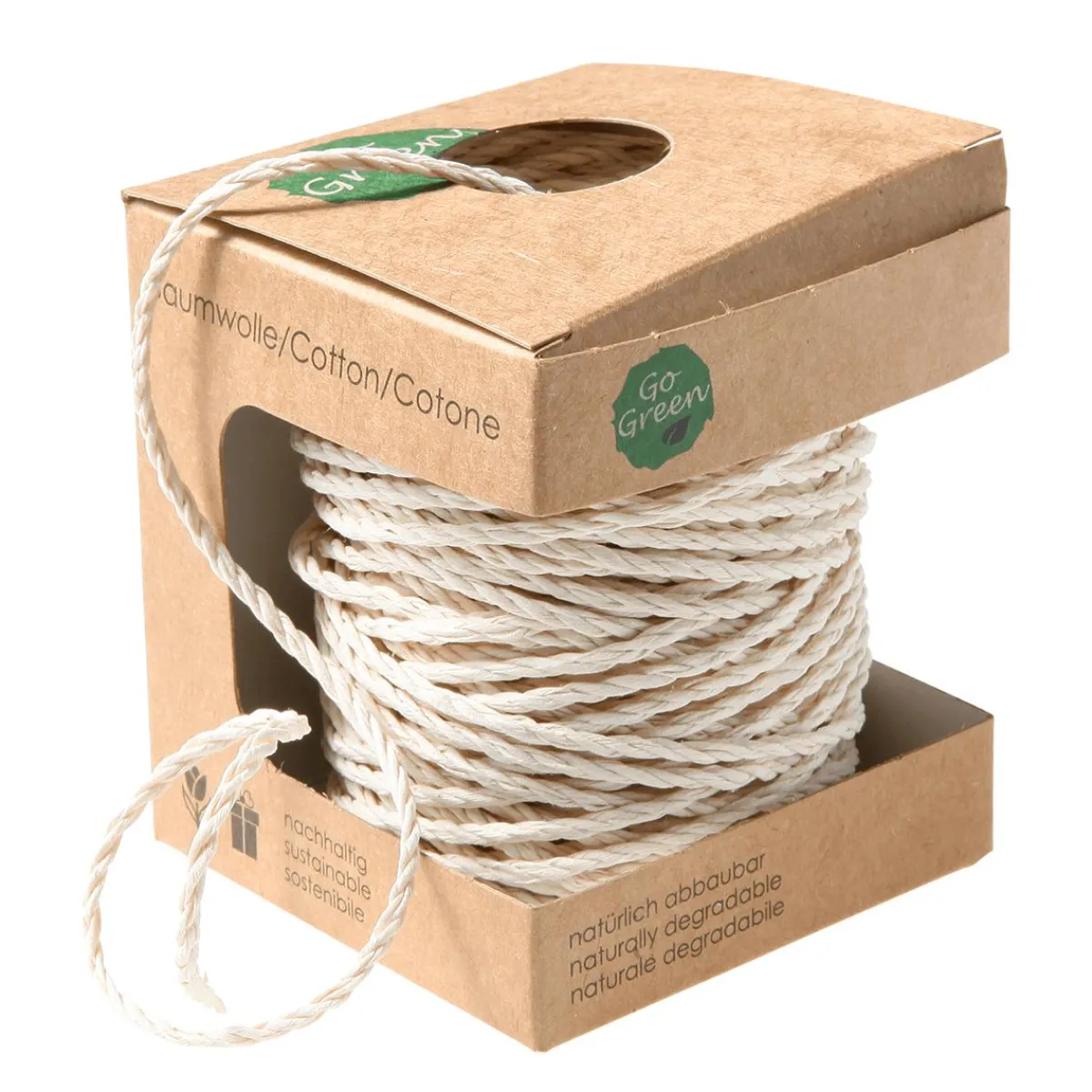 Cordon De Coton Respectueux De L'environnement En Matériau Dégradable 3 Mm 30 M Crème-DecoWoerner Clearance