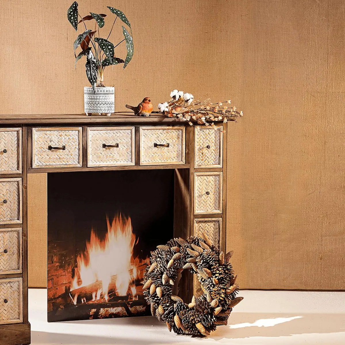 Couronne De Cônes Automnale Brune 45 Cm Ø-DecoWoerner Outlet