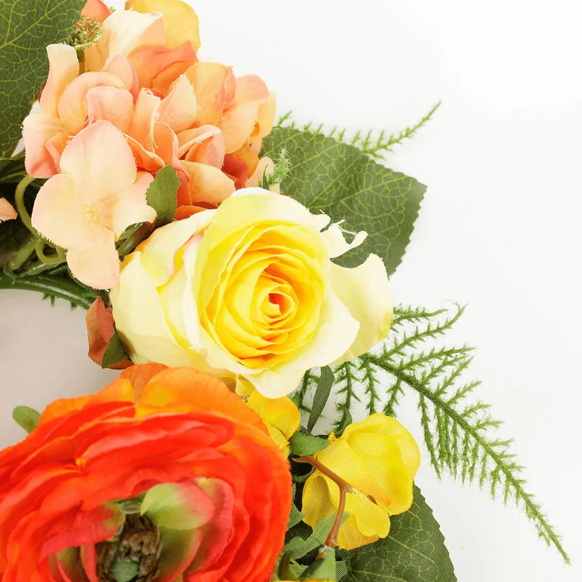 Couronne De Porte Artificielle Hortensia-rose-fleurs 30 Cm Ø-DecoWoerner