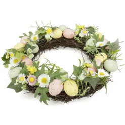 Couronne D'œufs De Pâques Artificielle Dans Des Couleurs Pastel 32 Cm Ø-DecoWoerner Discount