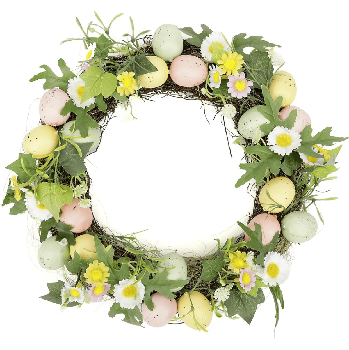 Couronne D'œufs De Pâques Artificielle Dans Des Couleurs Pastel 32 Cm Ø-DecoWoerner Discount