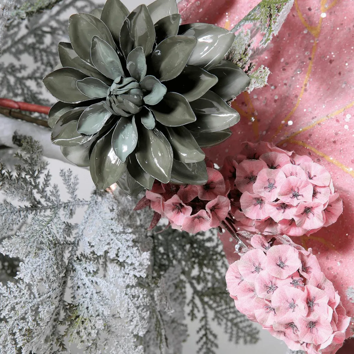 Dahlia Artificiel 56 Cm Gris-DecoWoerner Best