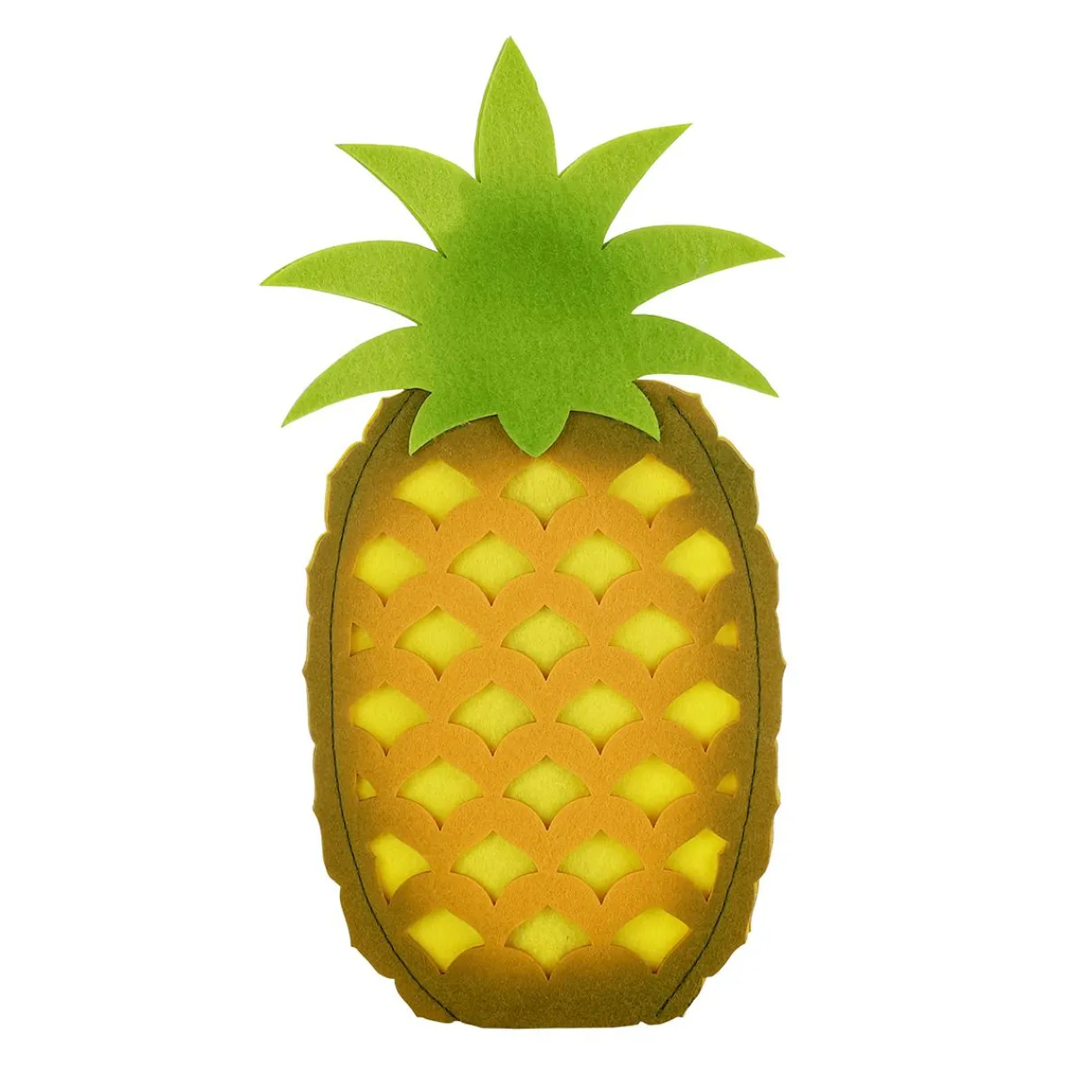 Déco Ananas En Feutre Sur Socle En Bois 35 Cm-DecoWoerner New