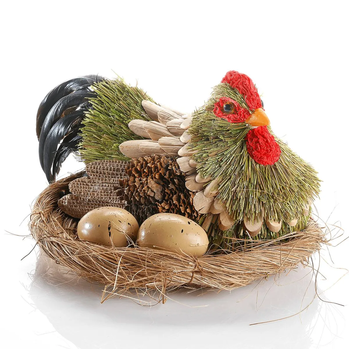 Déco Poule Sur Son Nid 23 Cm Ø, 16 Cm De Haut-DecoWoerner Clearance