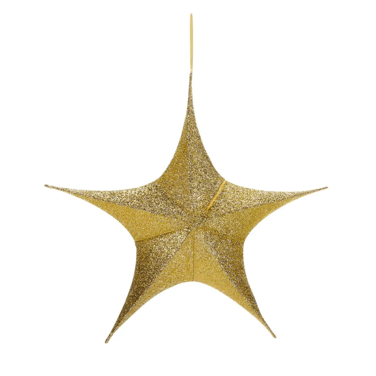 Déco étoile Pliante Glitter Gold Avec Fermeture éclair, 40 Cm-DecoWoerner Discount