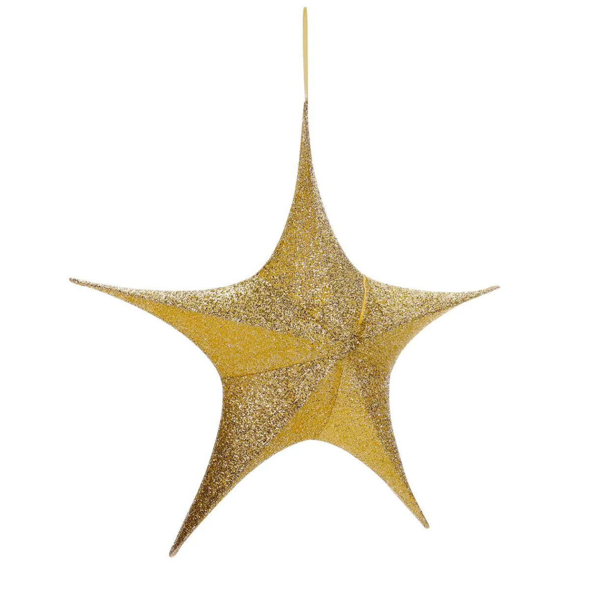 Déco étoile Pliante Glitter Gold Avec Fermeture éclair, 40 Cm-DecoWoerner Discount