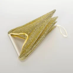 Déco étoile Pliante Glitter Gold Avec Fermeture éclair, 40 Cm-DecoWoerner Discount