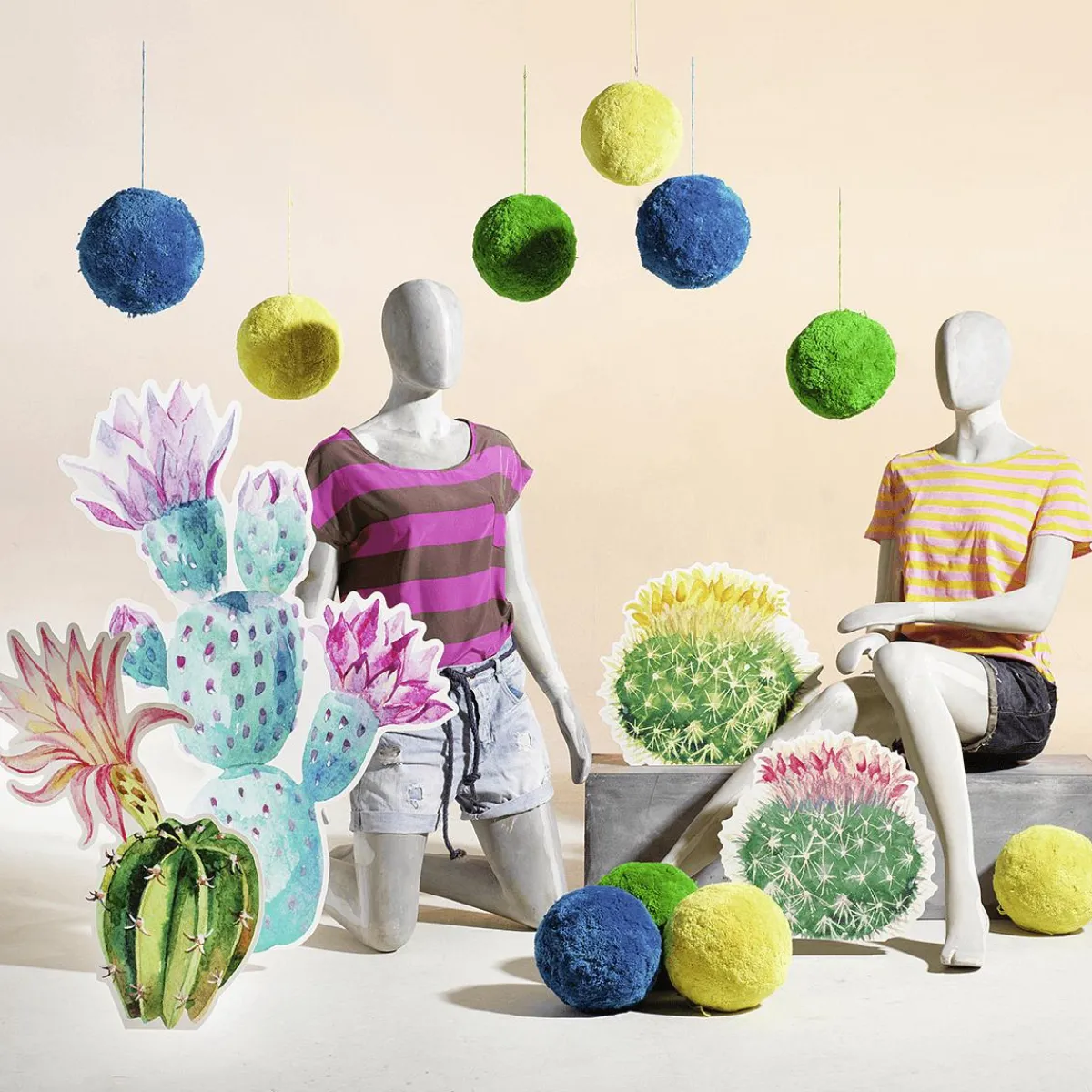 Décor à Suspendre "Cactus" Haut. 100 Cm-DecoWoerner Clearance
