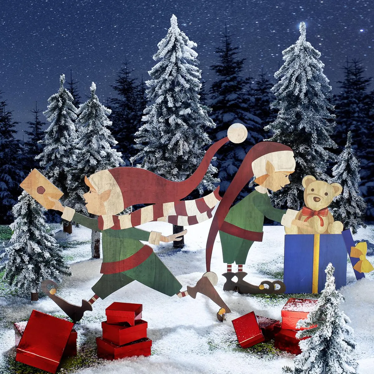 Décor En Bois Elfe De Noël 95 X 87 Cm-DecoWoerner Best