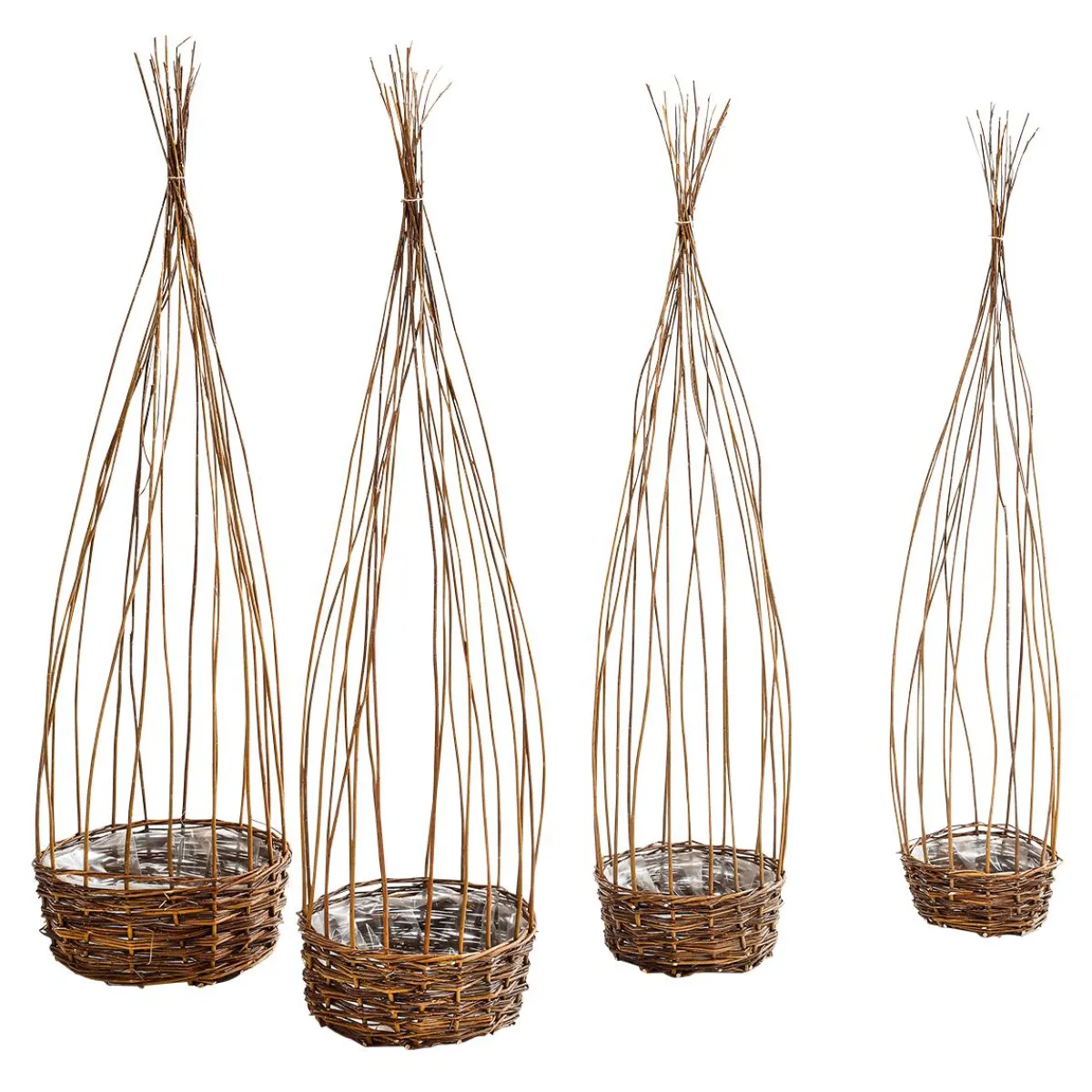 Ensemble De Paniers En Osier 4pcs.-DecoWoerner Online