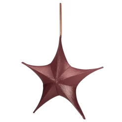 Etoile De Décoration Pliable En Tissu Bordeaux Rouge Avec Fermeture éclair, 40 Cm-DecoWoerner Hot