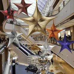 Etoile De Décoration Pliante En Tissu Métallique Avec Fermeture éclair-DecoWoerner Online