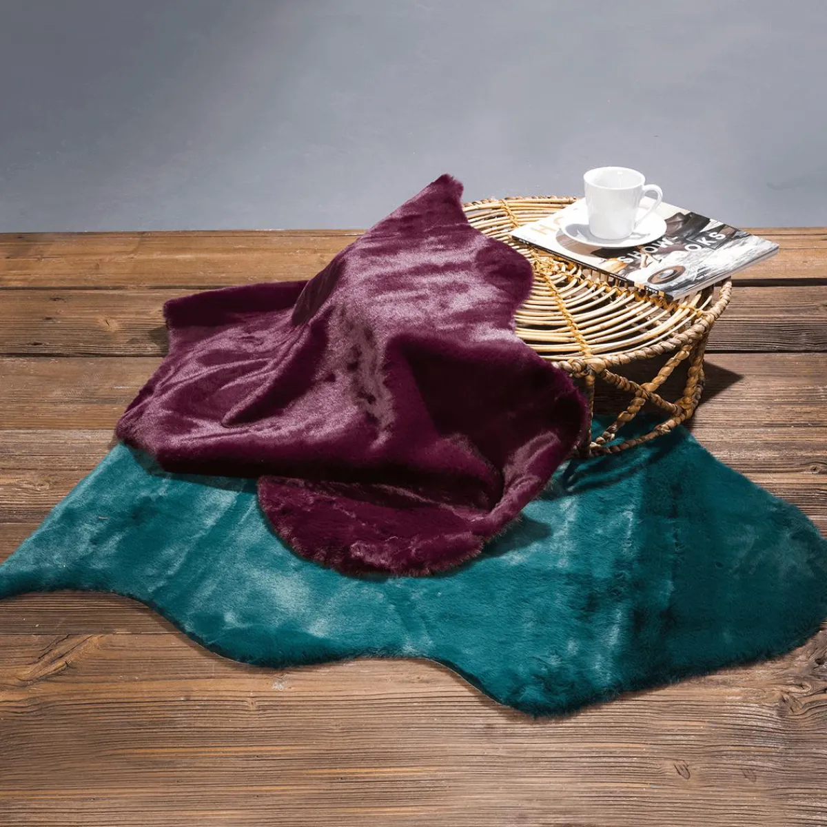 Fausse Fourrure 60 X 40 Cm Aubergines-DecoWoerner Best